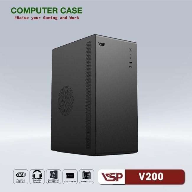 Thùng máy Case VSP V200 - Đen