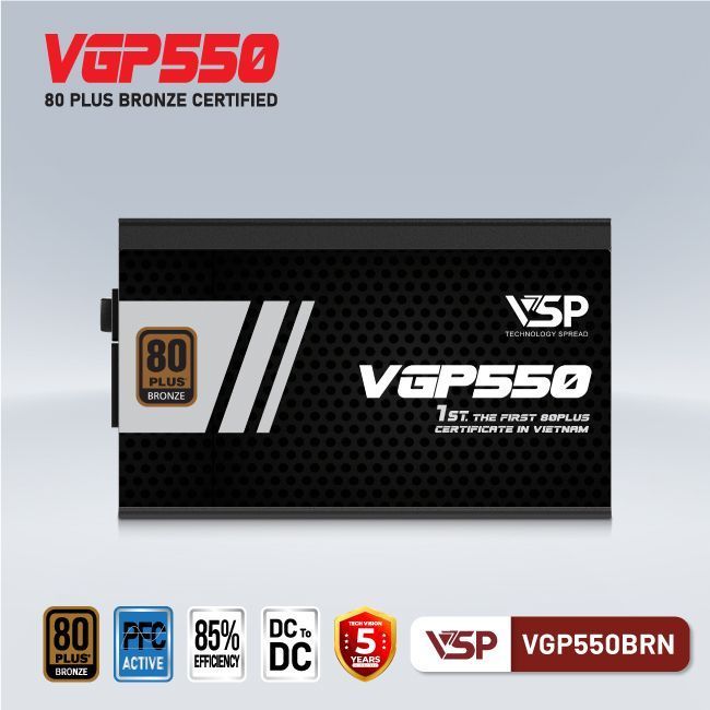 Nguồn VSP VGP550BRN - 80 Plus Bronze - 550W
