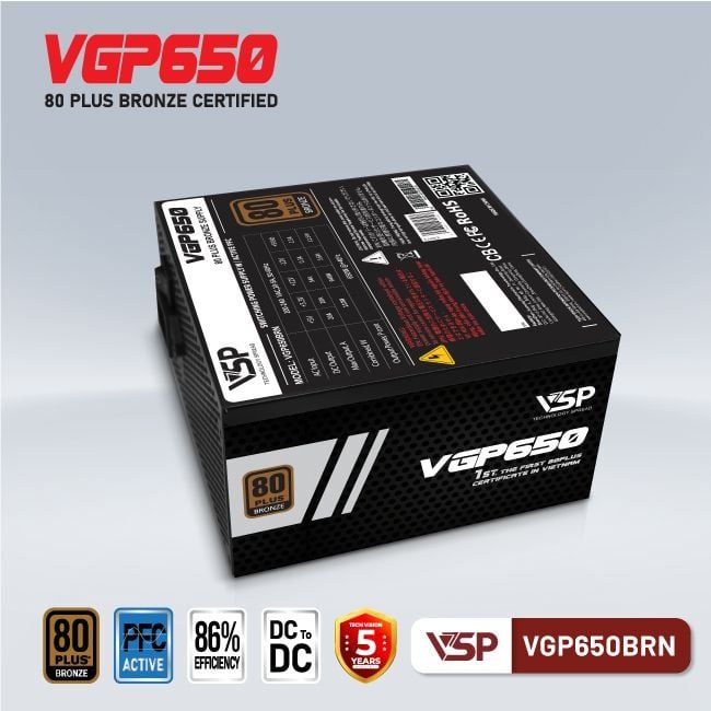 Nguồn VSP VGP650BRN - 80 Plus Bronze - 650W