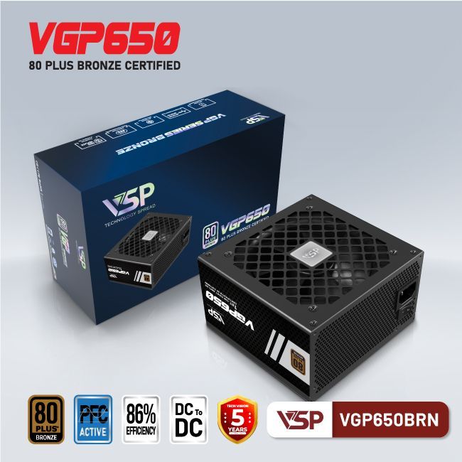 Nguồn VSP VGP650BRN - 80 Plus Bronze - 650W