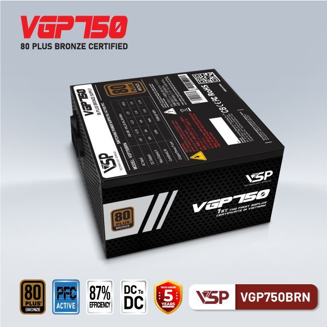 Nguồn VSP VGP750BRN - 80 Plus Bronze - 750W