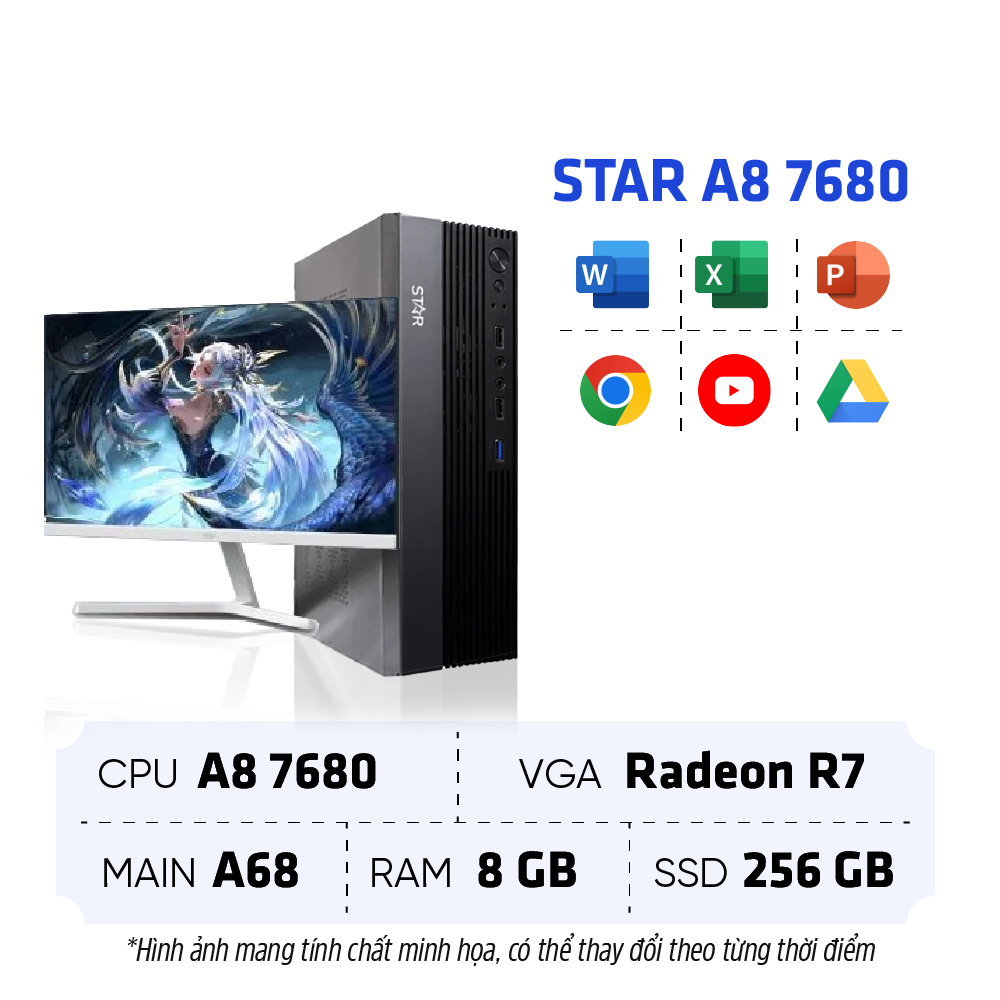 PC Văn Phòng STAR | A8 7680/ RAM 8GB/ SSD 256GB, AMD (SFF)