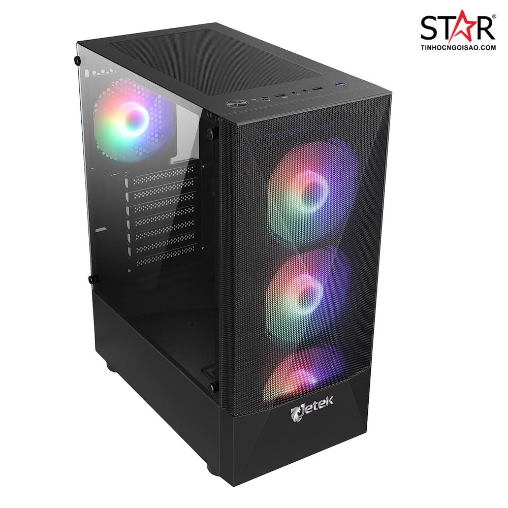 Thùng máy Case Jetek Game – R3 Black (Tặng 3 Fan RGB)