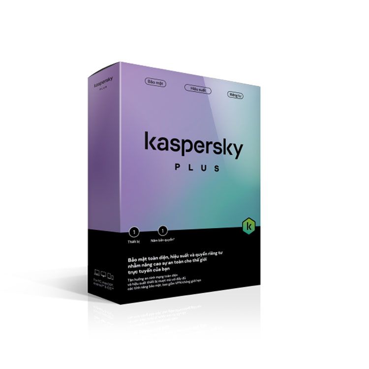 Phần mềm diệt Virus Kaspersky Plus 1 PC Chính hãng (1 thiết bị/ năm)