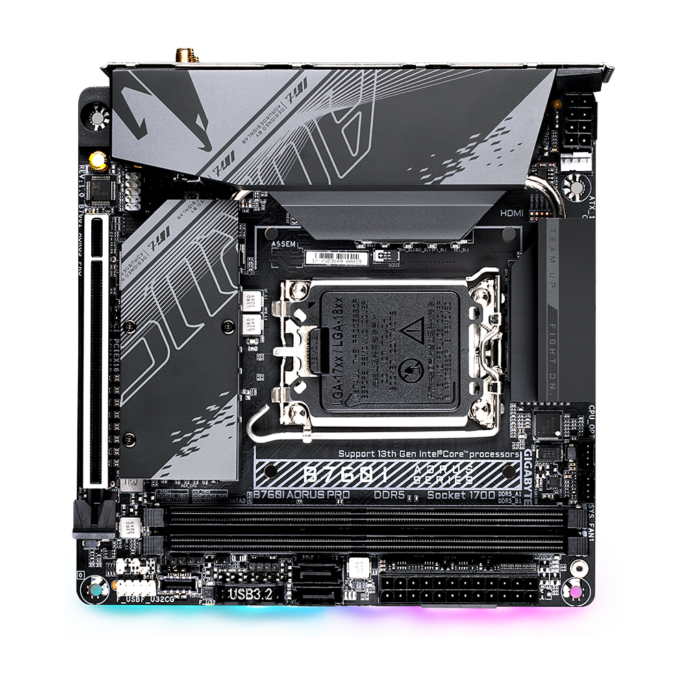 Mainboard Gigabyte B760I Aorus Pro (rev. 1.x) | Intel B760, Socket 1700, Mini-ITX, 2 khe DDR5