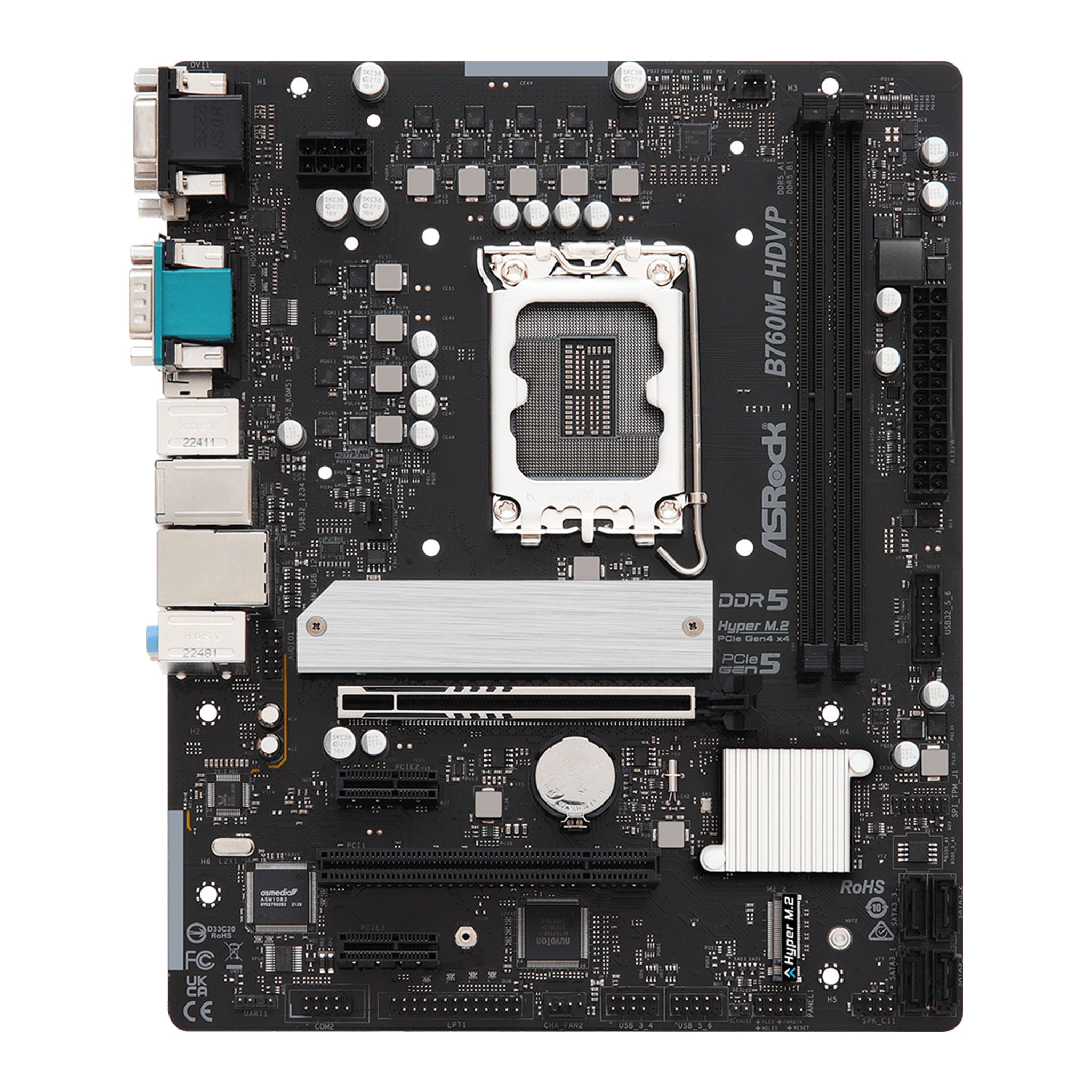 Mainboard ASRock B760M-HDVP | Intel B760, Socket 1700, Micro ATX, 2 khe DDR5