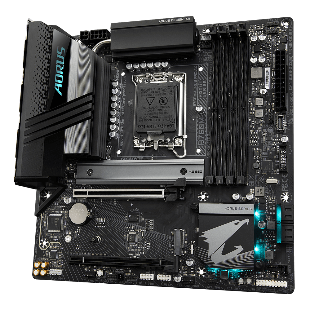 Mainboard Gigabyte B760M Aorus Pro AX (rev. 1.x) | Intel B760, Socket 1700, Micro ATX, 4 khe DDR5