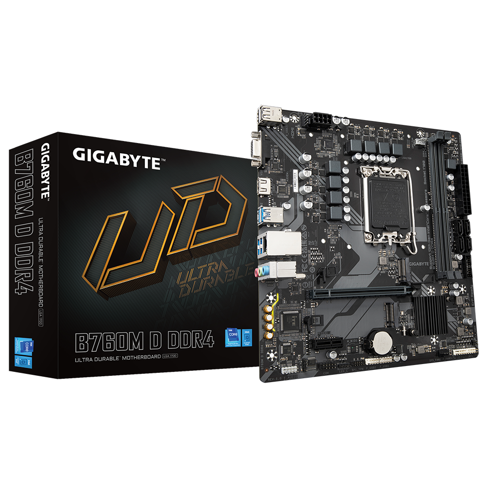 Mainboard Gigabyte B760M D DDR4 (rev. 1.0) | Intel B760, Socket 1700, Micro ATX, 2 khe DDR4