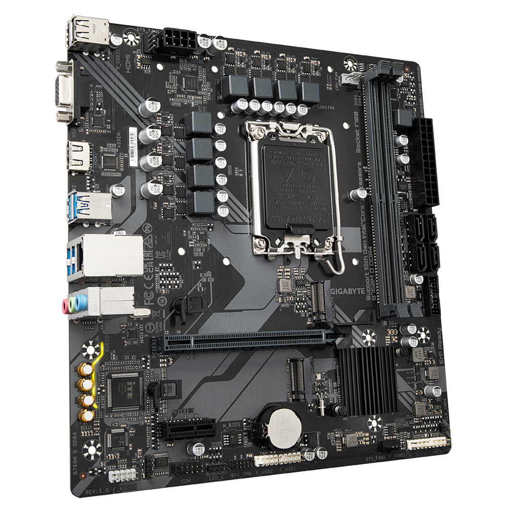 Mainboard Gigabyte B760M D DDR4 (rev. 1.0) | Intel B760, Socket 1700, Micro ATX, 2 khe DDR4