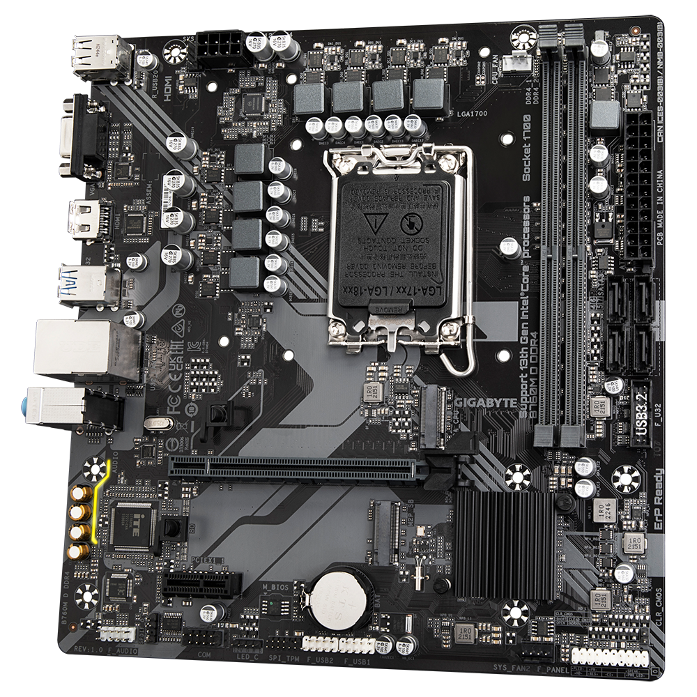 Mainboard Gigabyte B760M D DDR4 (rev. 1.0) | Intel B760, Socket 1700, Micro ATX, 2 khe DDR4