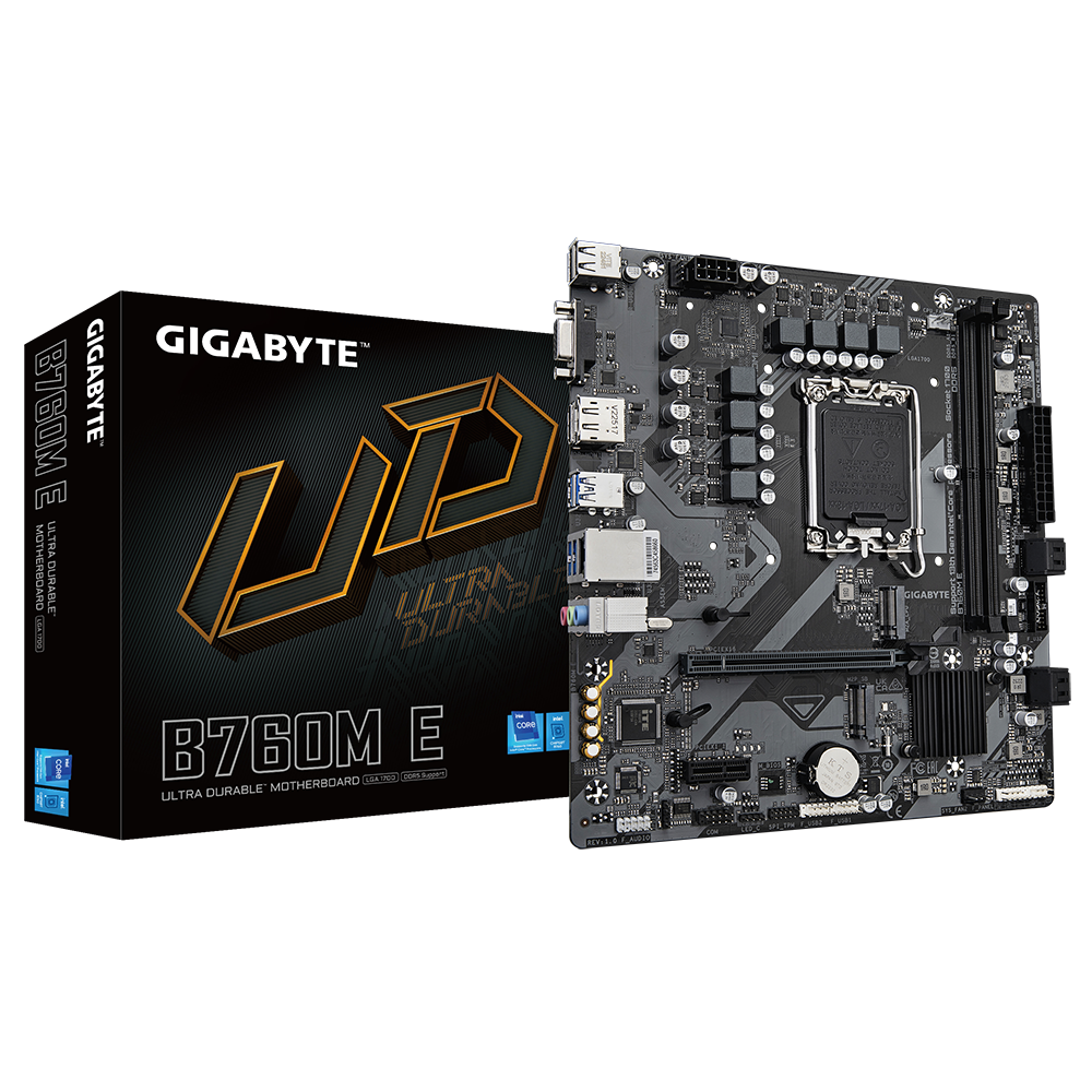 Mainboard Gigabyte B760M E (rev. 1.0) | Intel B760, Socket 1700, Micro ATX, 2 khe DDR5