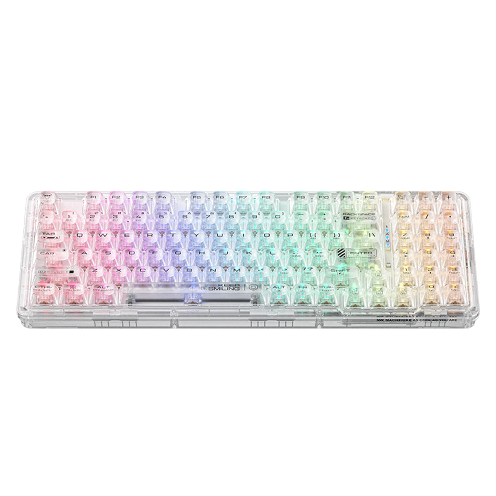 Bàn phím cơ Machenike K500F-B94W Tri-Mode RGB White | Wireless, GR Crystal Switch