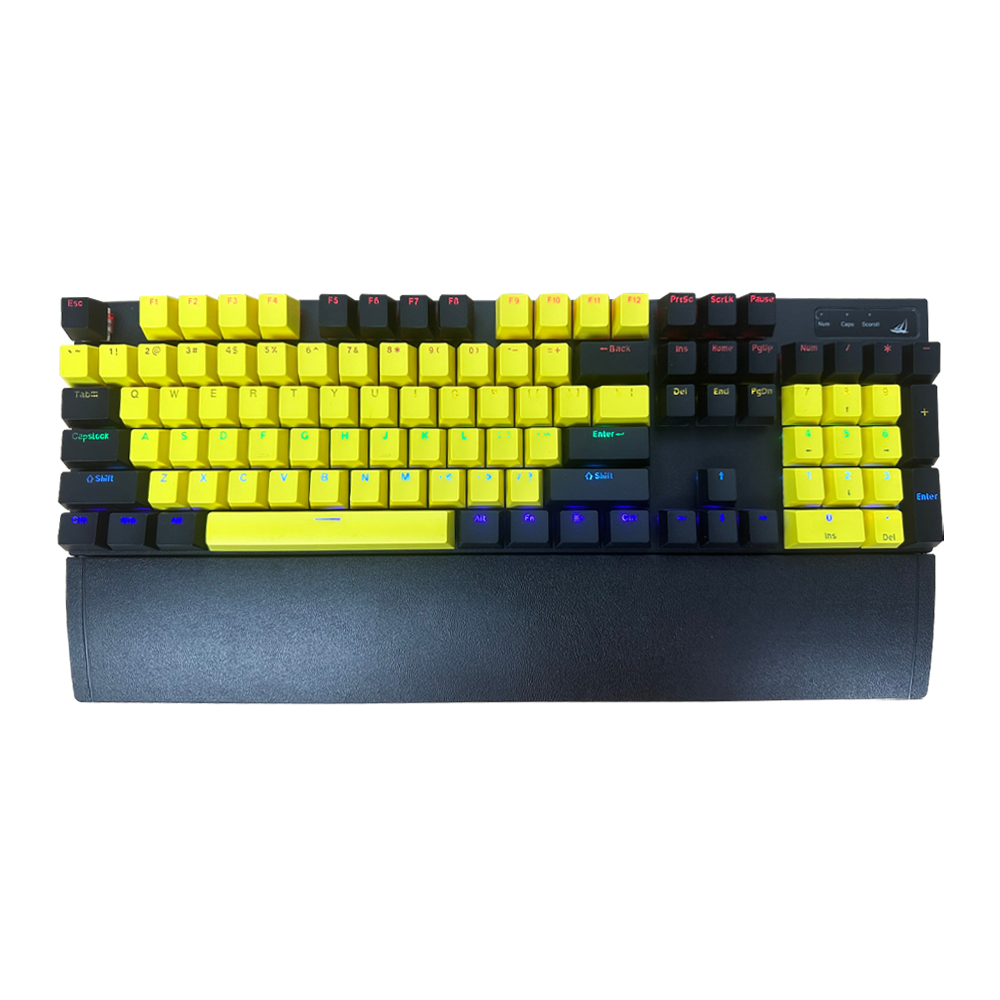 Bàn phím cơ SPARTAN TC3218 Black - Yellow (Blue Switch, Led Rainbow)