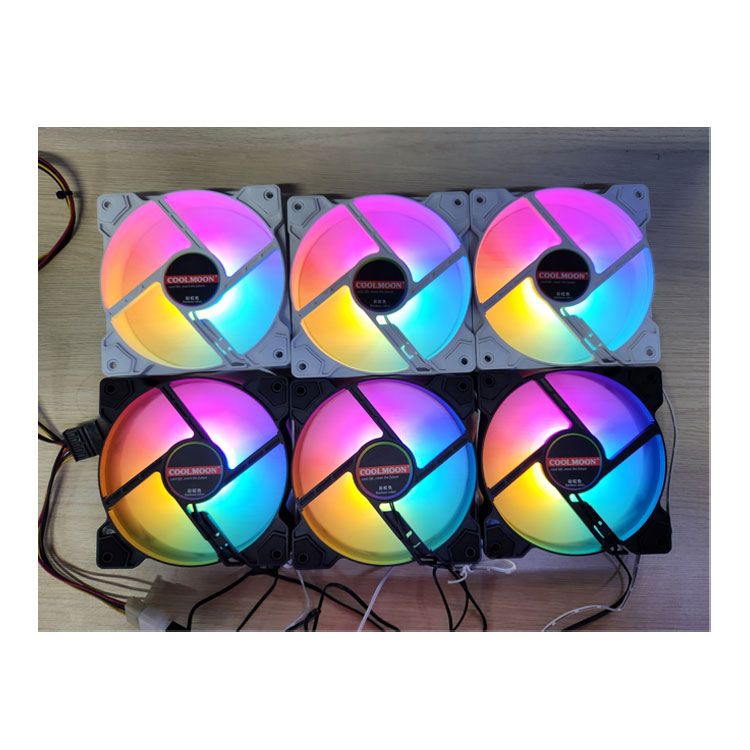 Fan Case CoolMoon K8 Led RGB Trắng (RGB Fixed, Không Cần Hub)