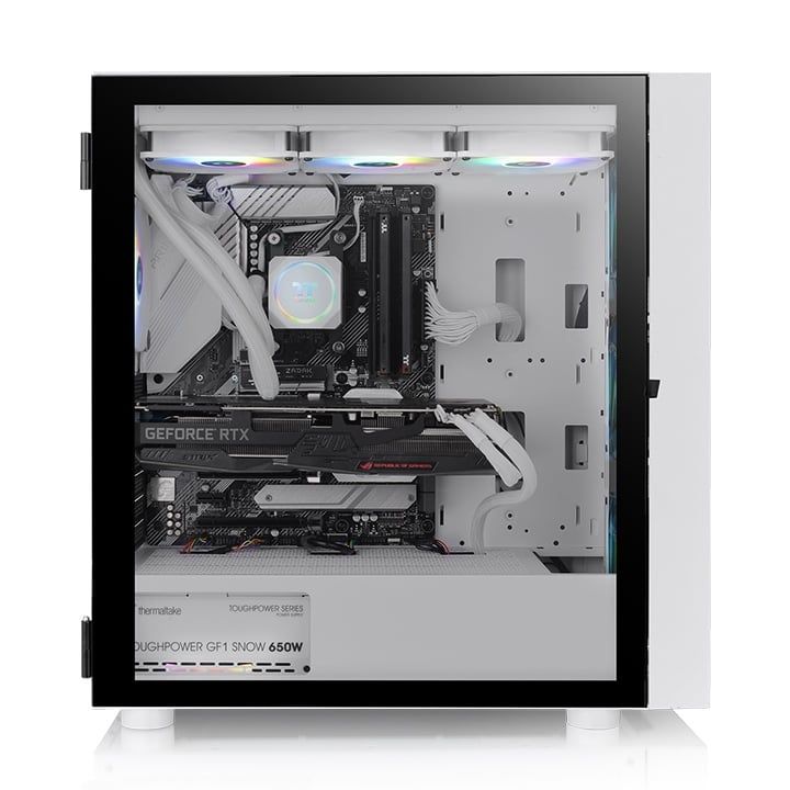 Thùng máy Case Thermaltake H570 TG ARGB Snow Mid Tower Chassis | Trắng, sẵn 3 fan ARGB (CA-1T9-00M6WN-01)