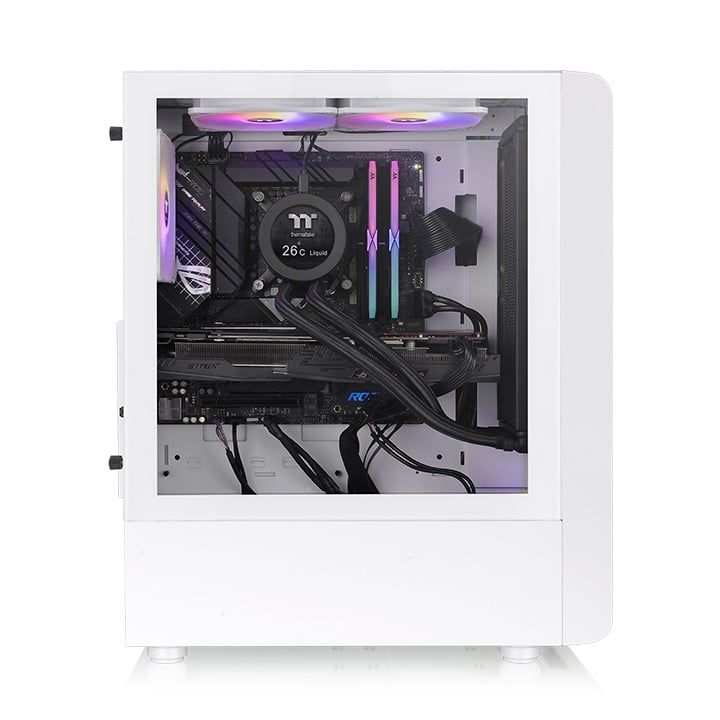 Thùng máy Case Thermaltake S200 TG ARGB Snow Mid Tower Chassis | Trắng, sẵn 4 fan ARGB (CA-1X2-00M6WN-00)