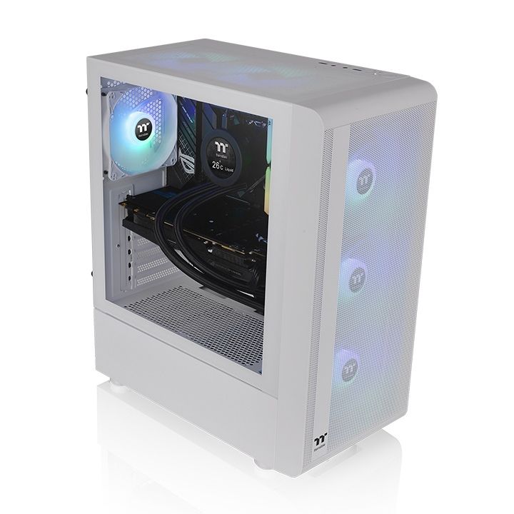 Thùng máy Case Thermaltake S200 TG ARGB Snow Mid Tower Chassis | Trắng, sẵn 4 fan ARGB (CA-1X2-00M6WN-00)