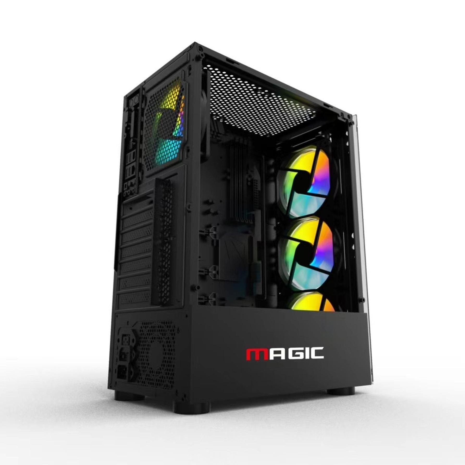 Thùng máy Case MAGIC GM-03 Black | Sẵn 4 fan RGB