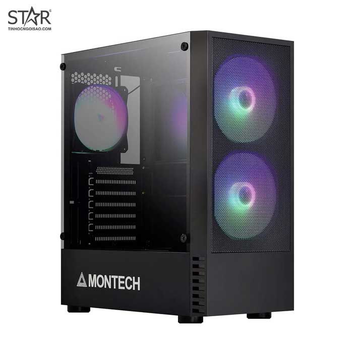 Thùng máy Case Montech X2 Black (Đen) (Tặng 3 Fan Rainbow)