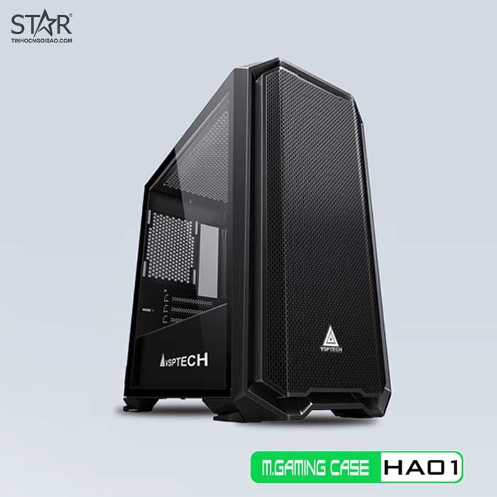 Thùng máy Case VSP Gaming HA01 Black | Đen, Không Fan