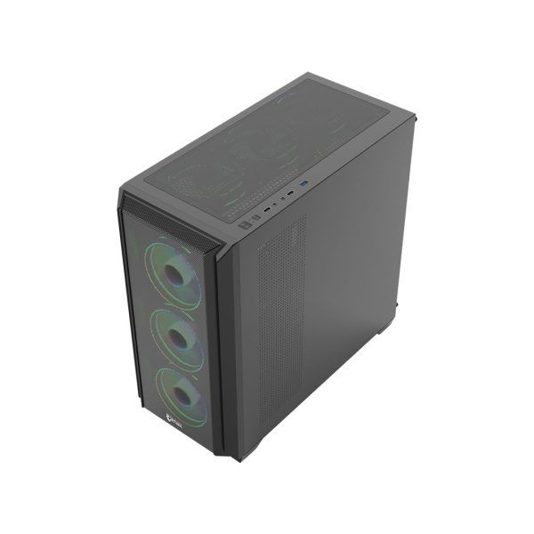 Thùng máy Case Jetek CSGO2 Z7 - Đen | E-ATX, kèm sẵn 3 fan RGB