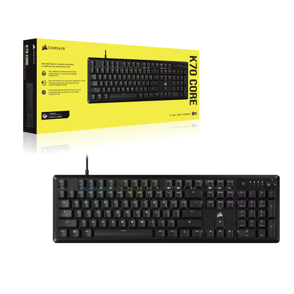 Bàn phím cơ Corsair K70 Core RGB - Đen (CH-910971E-NA)