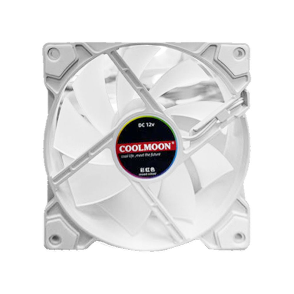 Fan Case CoolMoon K8 Led RGB Trắng (RGB Fixed, Không Cần Hub)