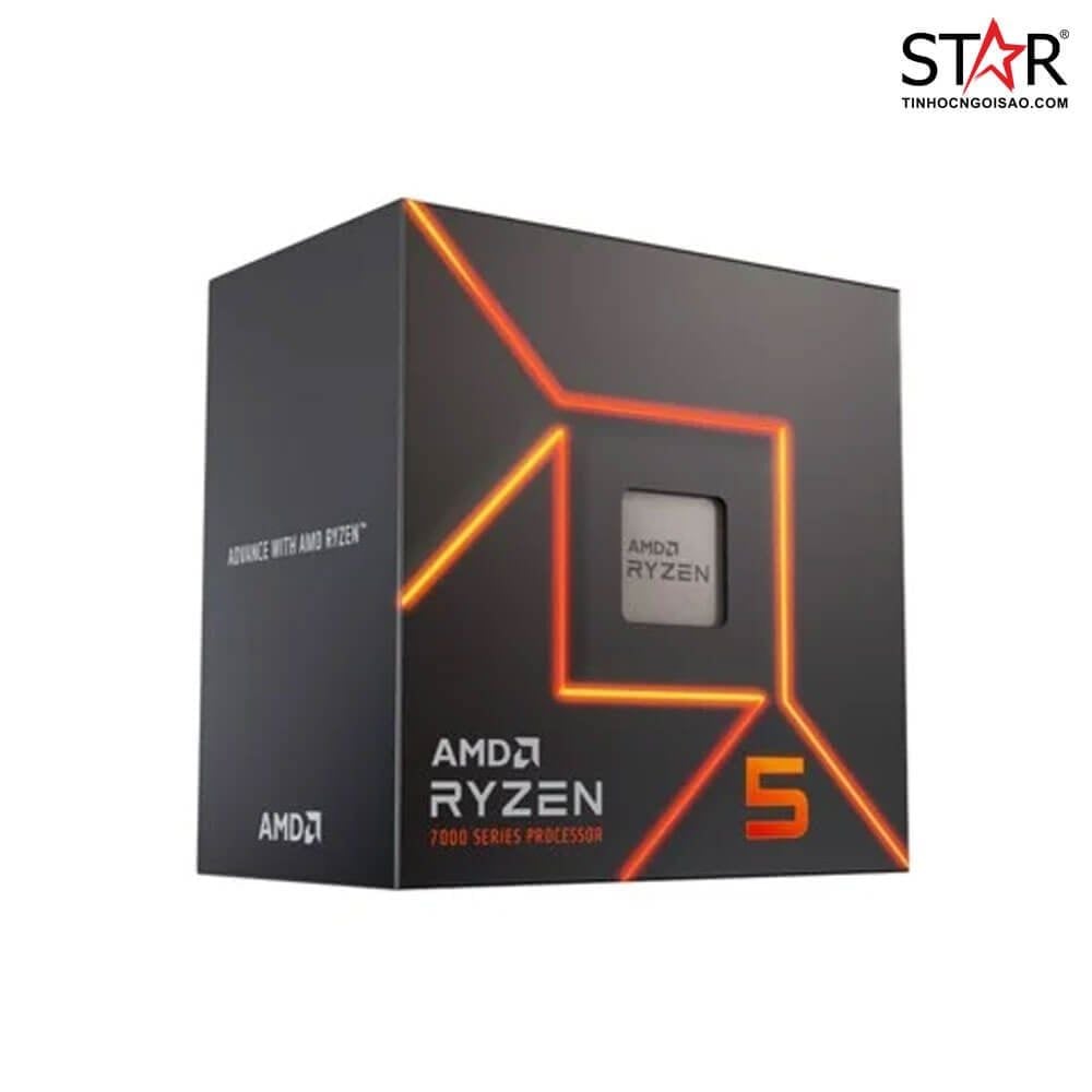 CPU AMD Ryzen 5 7600 | AM5, Upto 5.10 GHz, 6C/12T, 32MB, Box Chính Hãng