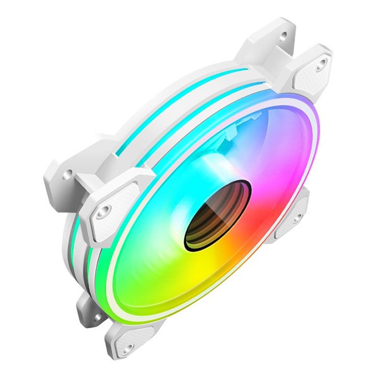 Fan Case Coolmoon WF1 Led RGB | Bộ 5 fan, kèm sẵn HUB + Remote, Trắng - Đen