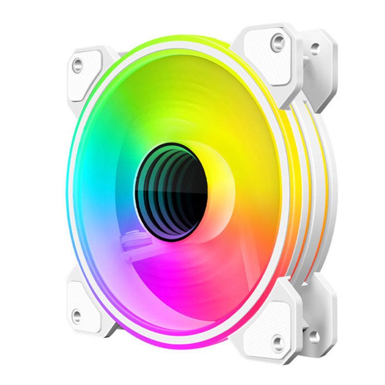 Fan Case Coolmoon WF1 Led RGB | Bộ 5 fan, kèm sẵn HUB + Remote, Trắng - Đen