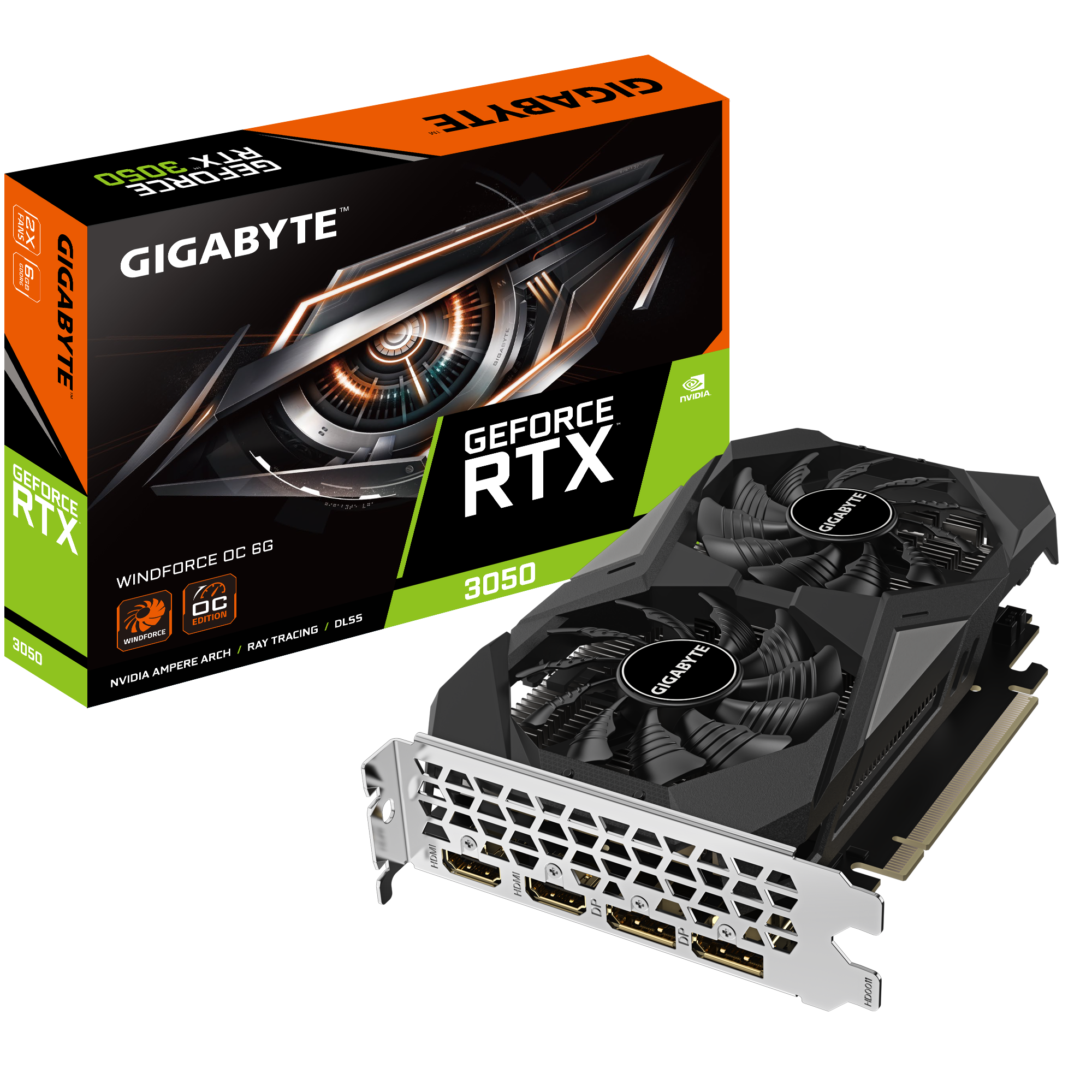 Card màn hình VGA Gigabyte GeForce RTX 3050 WINDFORCE OC 6G