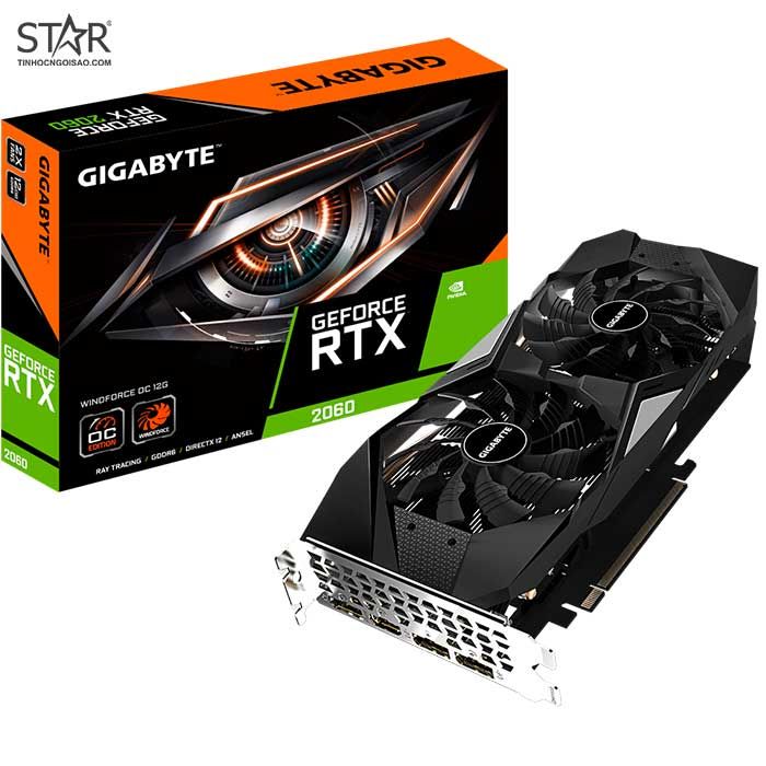 VGA Gigabyte RTX 2060 12GB Windforce OC 2 Fan QSD