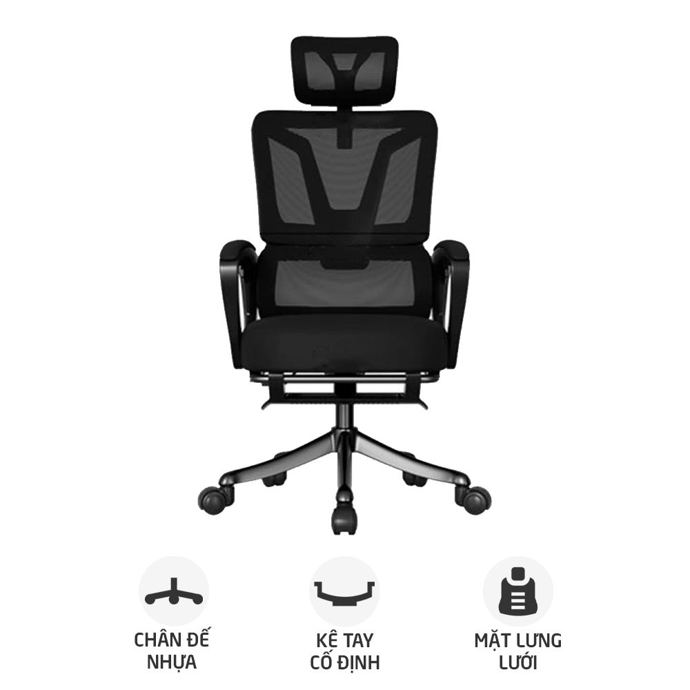 Ghế công thái học Ergonomic TMS08 | Đen