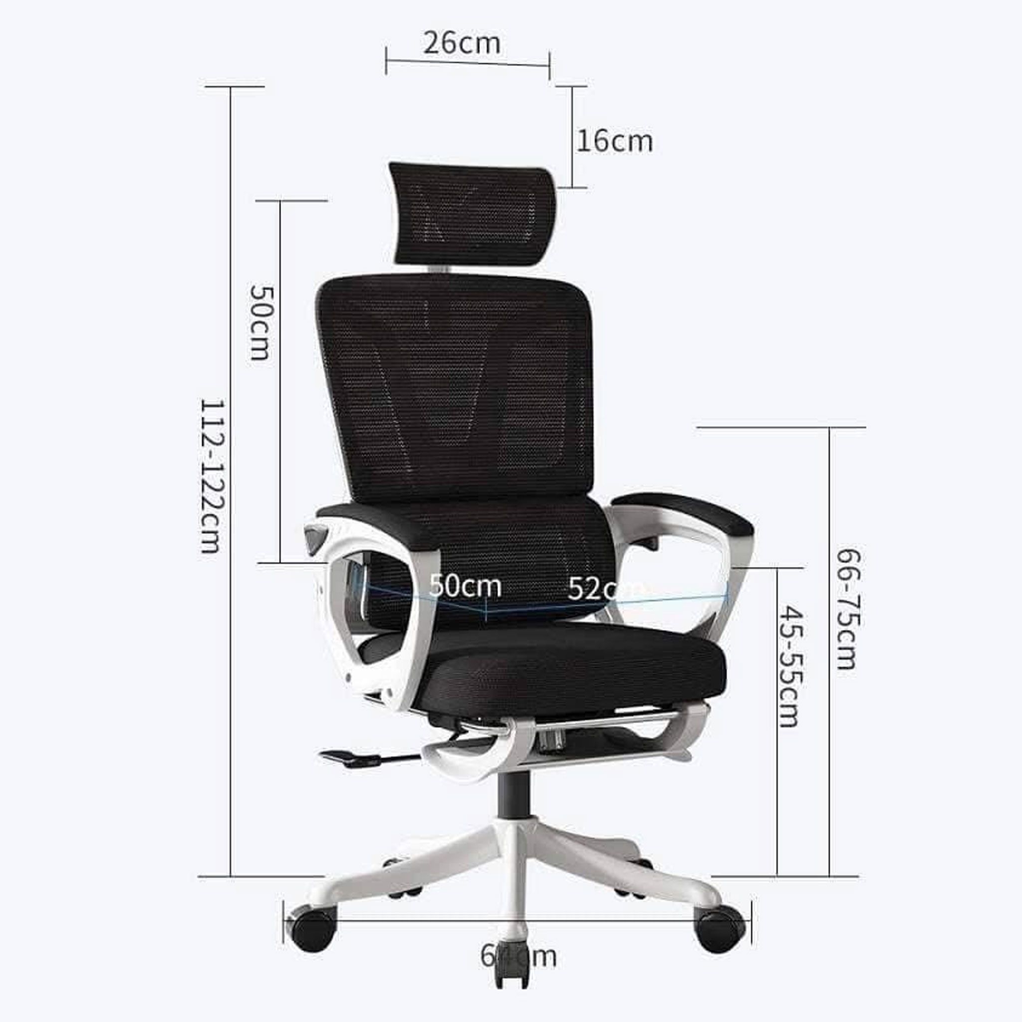 Ghế công thái học Ergonomic TMS08 | Trắng