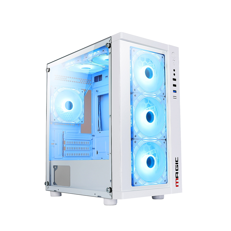 Thùng máy Case Magic GM-01 White | m-ATX, sẵn 4 fan RGB