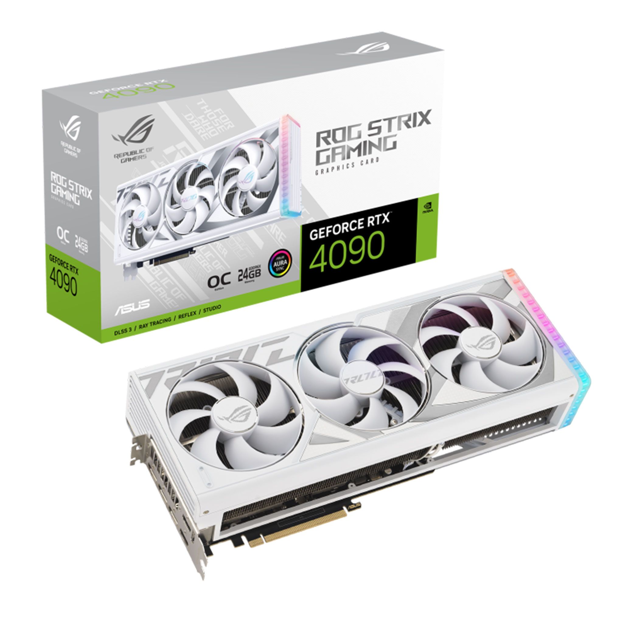 Card màn hình VGA ASUS ROG Strix GeForce RTX 4090 24GB GDDR6X White OC Edition (ROG-STRIX-RTX4090-O24G-WHITE)