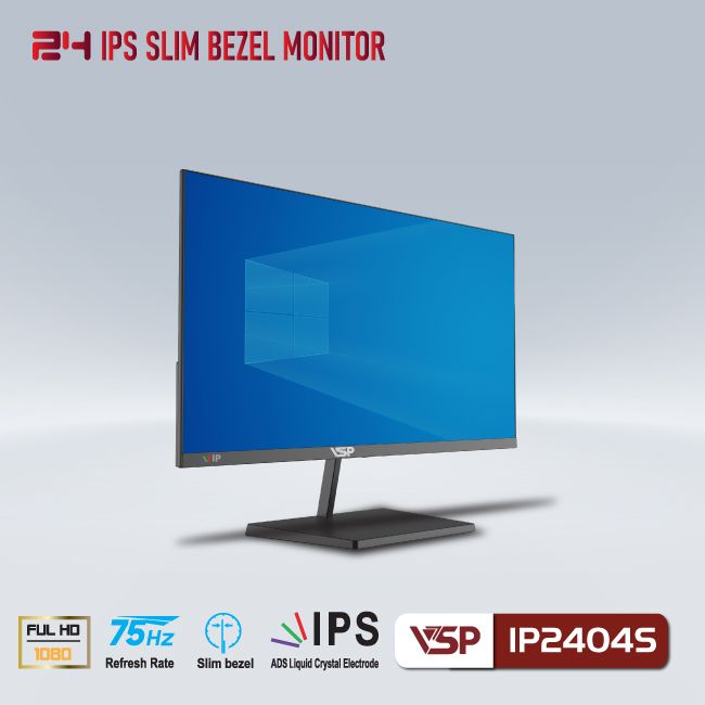 Màn Hình 23.8 inch VSP IP2404S (FHD/IPS/75Hz/5ms/250nits/HDMI+VGA/Phẳng)