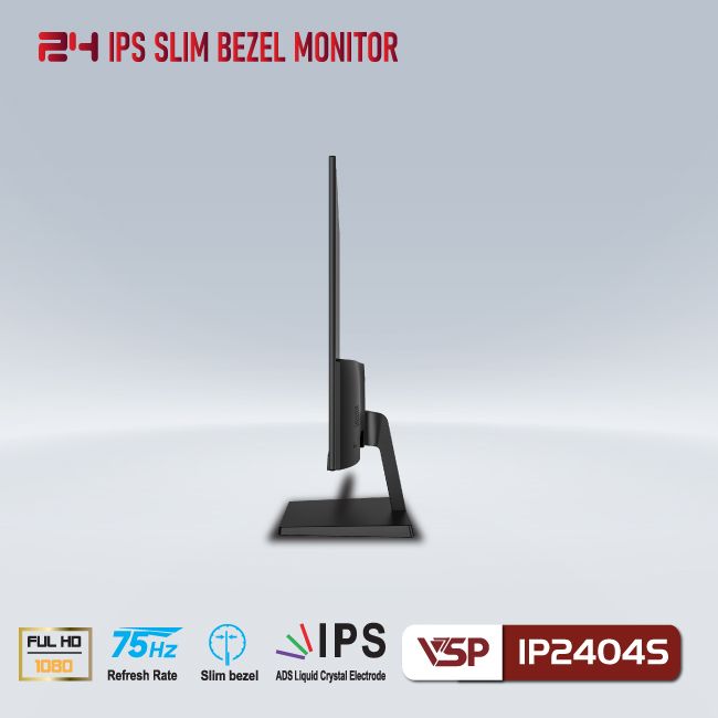 Màn Hình 23.8 inch VSP IP2404S (FHD/IPS/75Hz/5ms/250nits/HDMI+VGA/Phẳng)