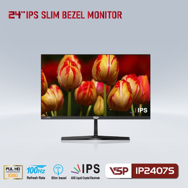 Màn Hình Gaming VSP IP2407S (23.8 inch/FHD/IPS/100Hz/5ms/HDMI + VGA/Phẳng)