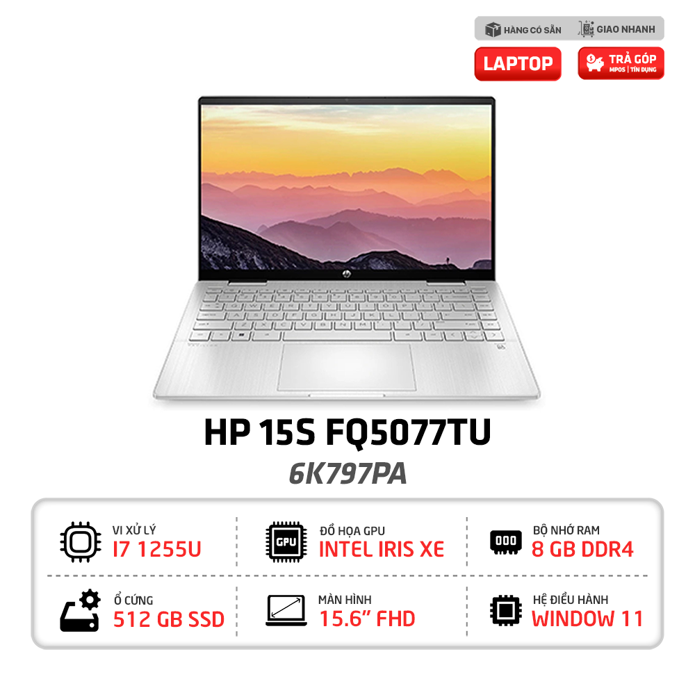 Laptop HP 15s fq5077TU 6K797PA