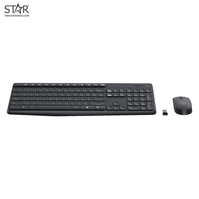 Combo Bàn phím + Chuột không dây Logitech MK235 (Xám)