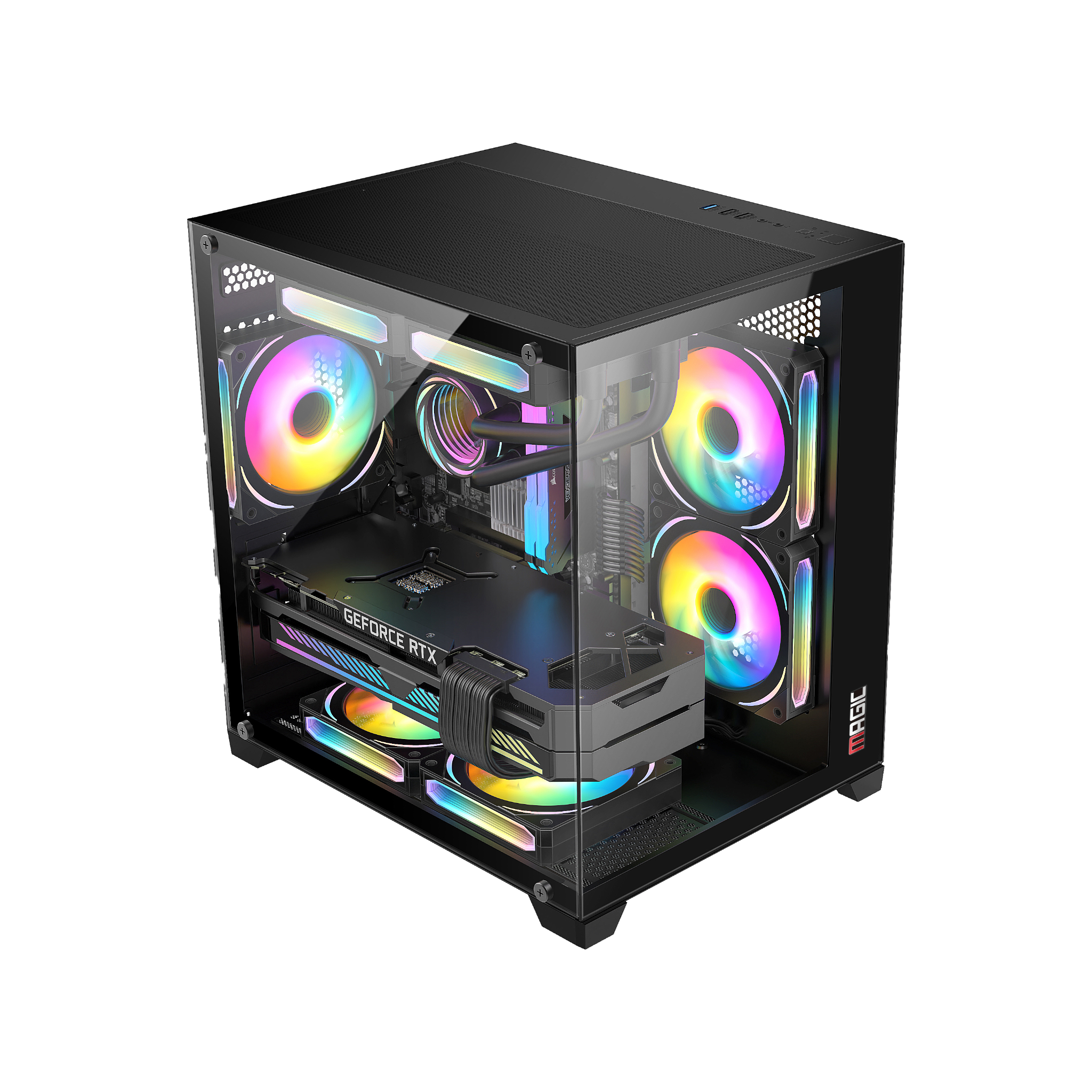 Thùng máy Case Magic Aqua M Ultra - Đen | Small M-ATX