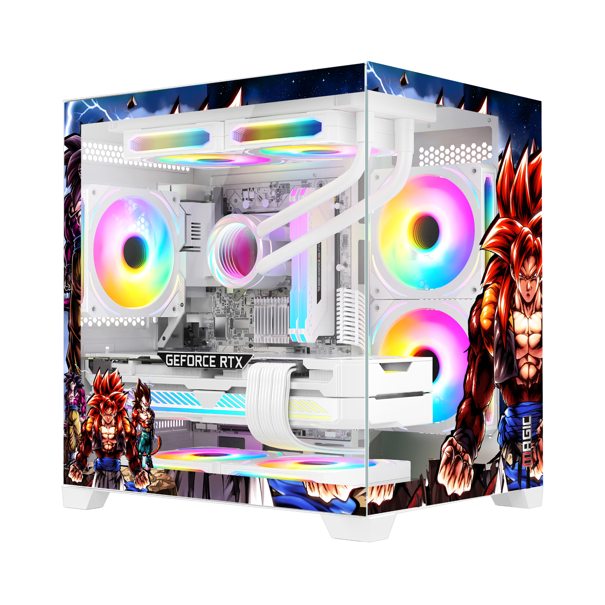 Thùng máy Magic Aqua M Ultra Plus Songoku - Trắng | Full M-ATX