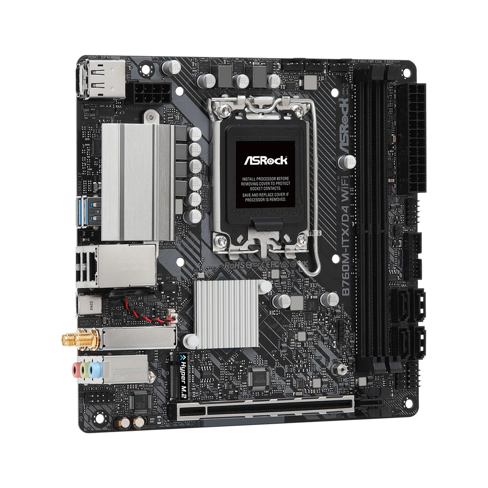 Mainboard ASRock B760M-ITX/D4 WiFi | Intel B760, Socket 1700, Mini-ITX, 2 khe DDR4