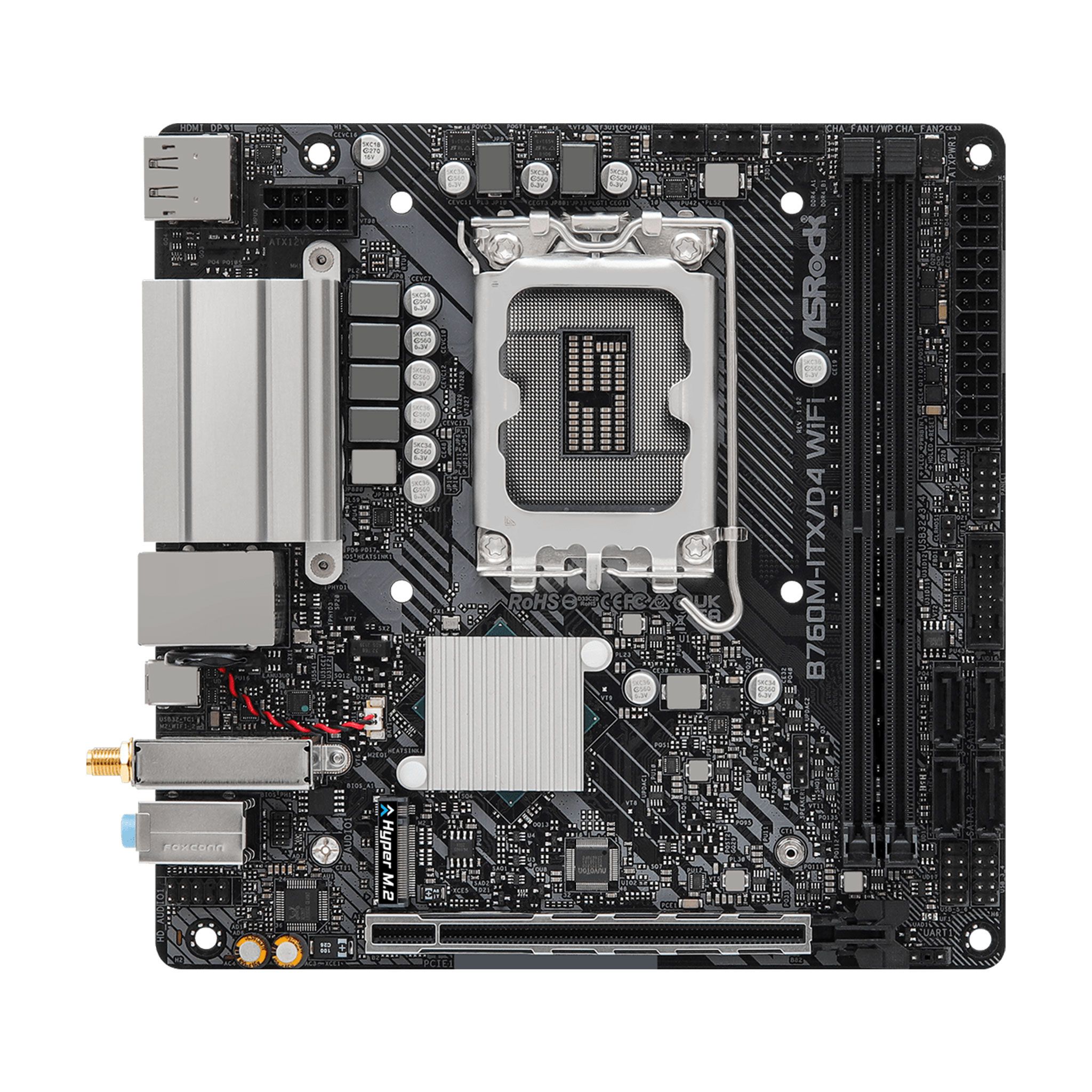 Mainboard ASRock B760M-ITX/D4 WiFi | Intel B760, Socket 1700, Mini-ITX, 2 khe DDR4