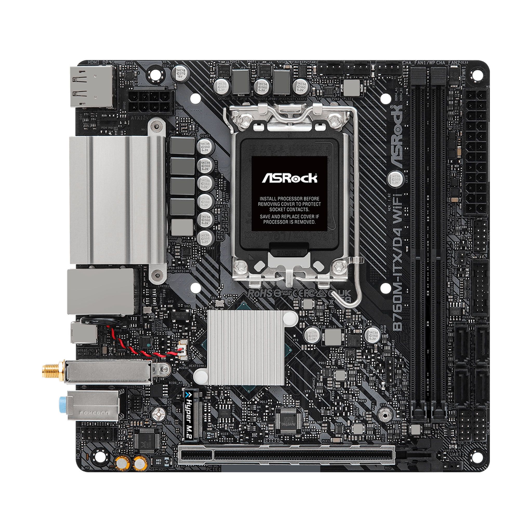 Mainboard ASRock B760M-ITX/D4 WiFi | Intel B760, Socket 1700, Mini-ITX, 2 khe DDR4