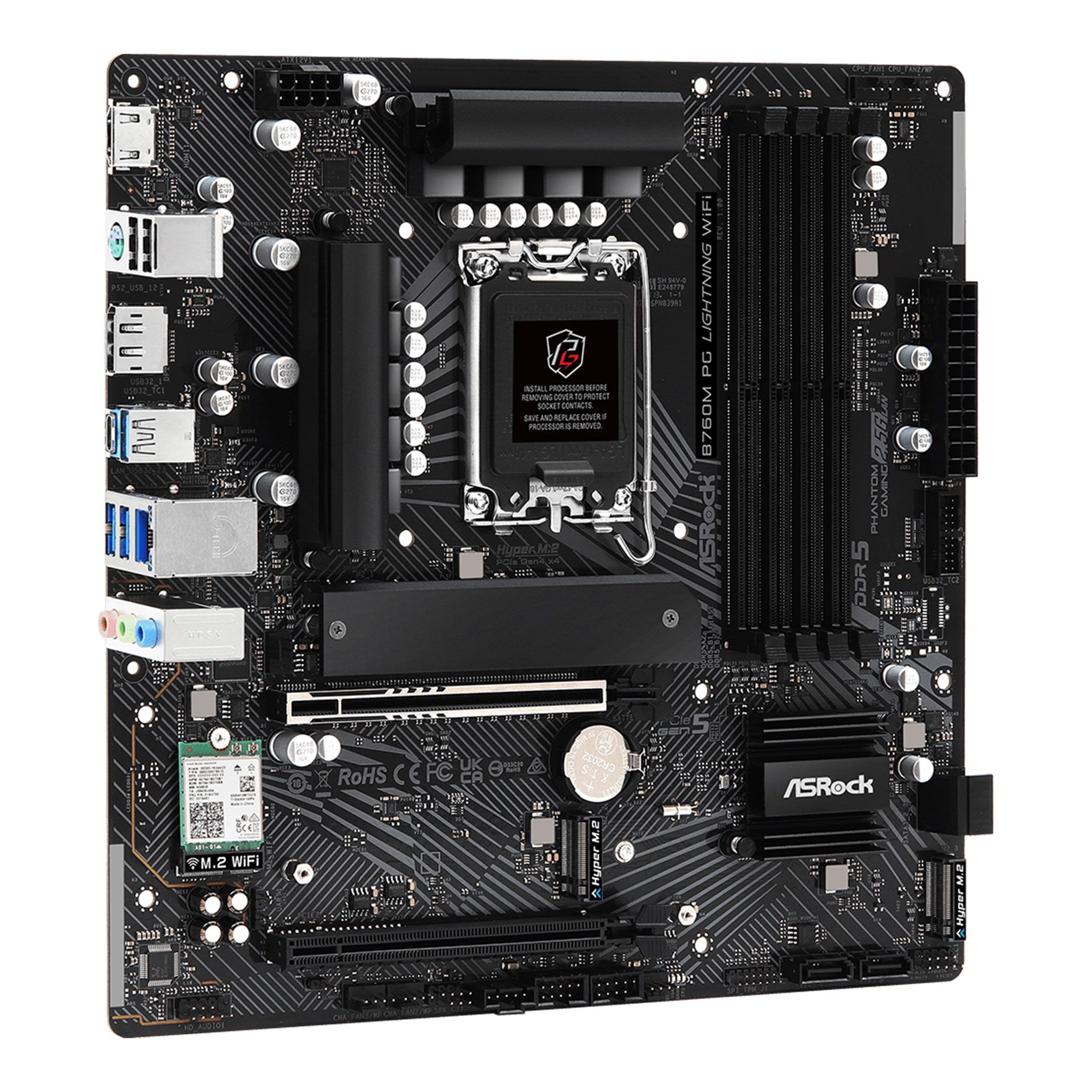 Mainboard ASRock B760M PG Lightning WiFi | Intel B760, Socket 1700, Micro ATX, 4 khe DDR5