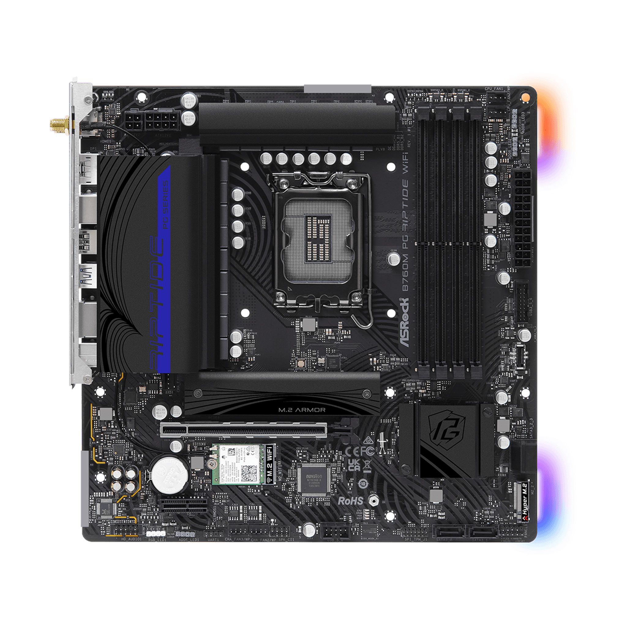 Mainboard ASRock B760M PG Riptide WiFi | Intel B760, Socket 1700, Micro ATX, 4 khe DDR5