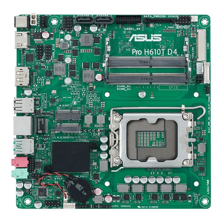 Mainboard ASUS Pro H610T D4-CSM | Intel H610, Socket 1700, Mini-ITX, 2 khe DDR4