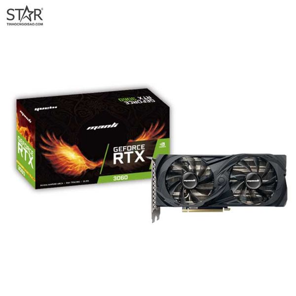 VGA Manli RTX 3060 12G GDDR6 Dual V2 LHR (MNRTX3060/6RFHP PPV2